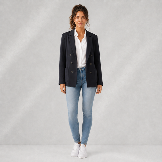Blazer Femme Jake’s Bleu Marine à Double Boutonnage