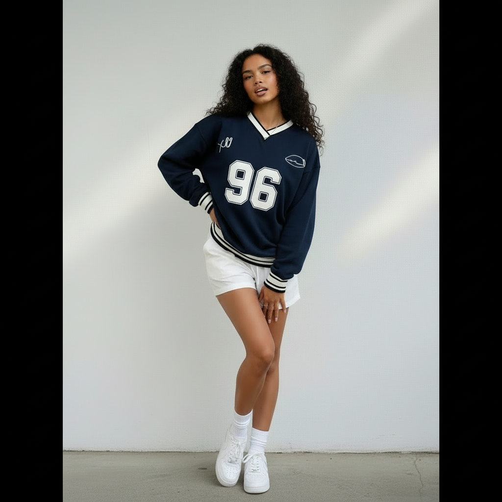 Sweat Femme Oversize Baseball Col V