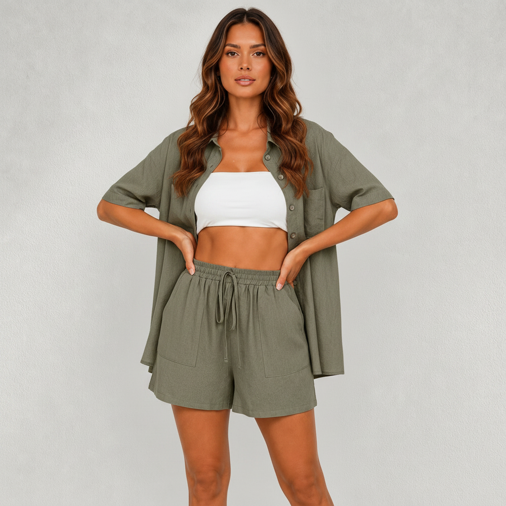 Ensemble Femme Été avec Chemise Ample & Short